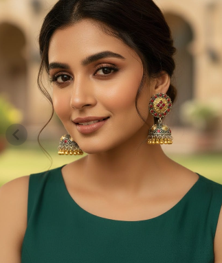 Double tone Red jhumki